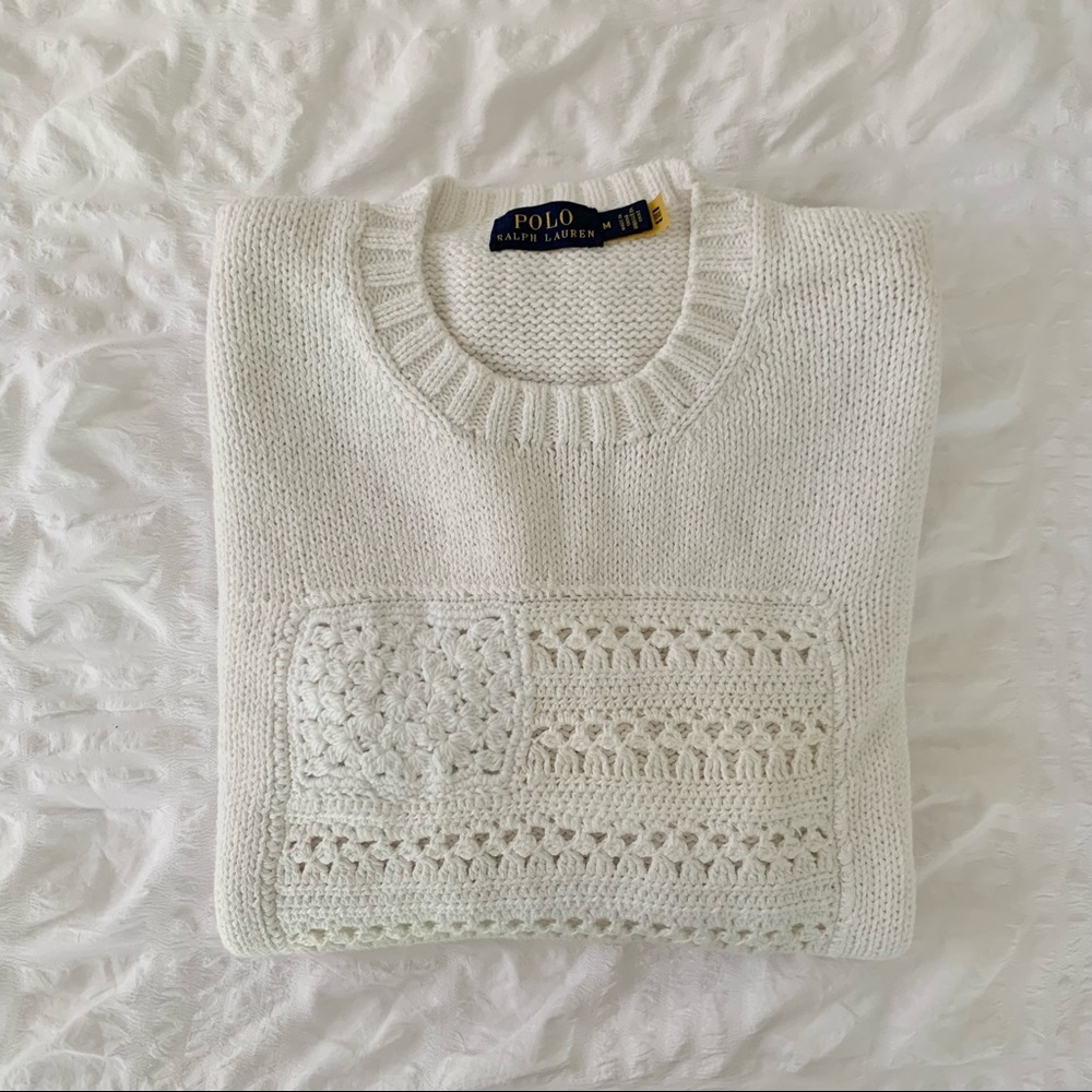 New Ralph Lauren American Flag White Sweater - Picture 13 of 13